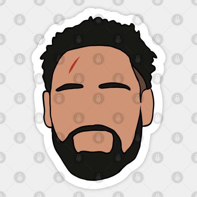 Klay Thompson Scar Game Face Art Sticker by rattraptees